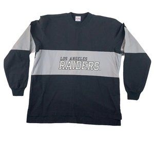 Vintage Los Angeles Raiders Nutmeg Mills Mens XL Long Sleeve Shirt Black Gray